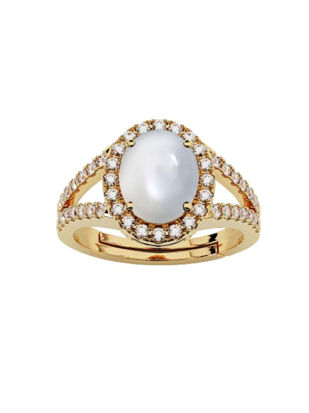 

LMDPRAJAPATIS Unisex Embellished Ring, White