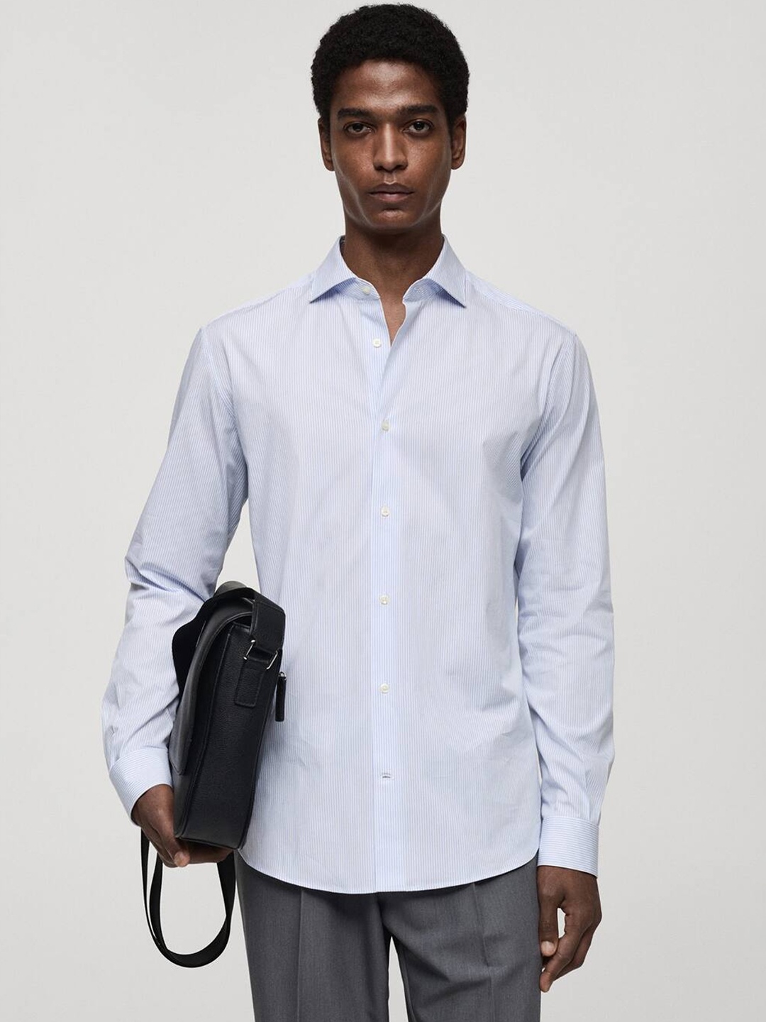 

MANGO MAN Striped Casual Shirt, White