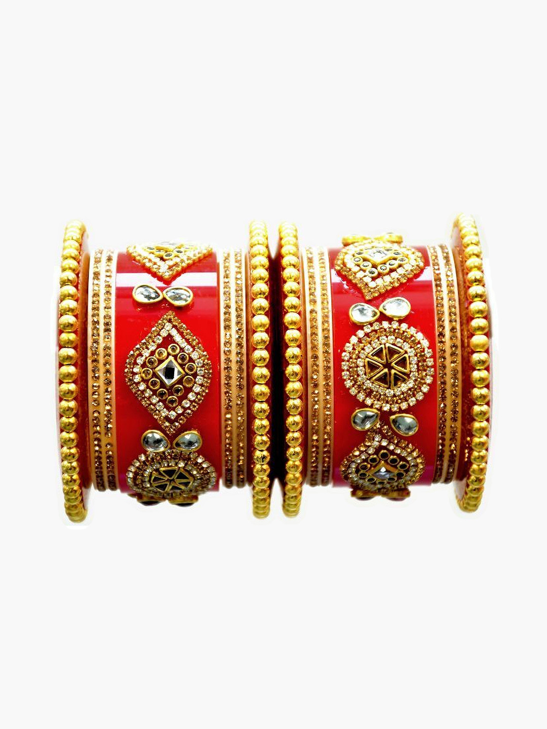 

Align Pack Of 2 Gold-Plated AD-Studded Chuda Bangles