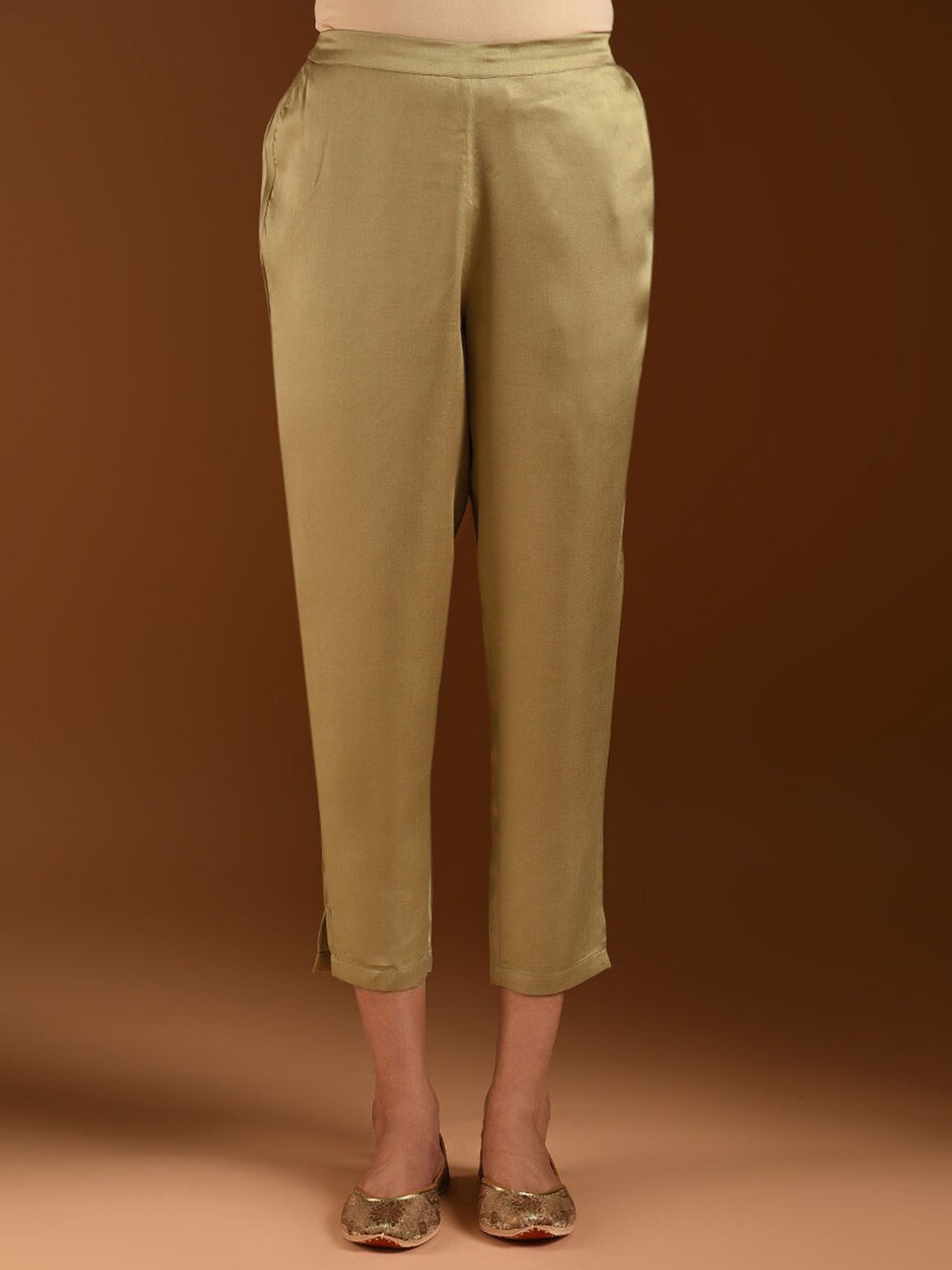 

JAYPORE Women Relaxed Slim Fit Trouser, Beige