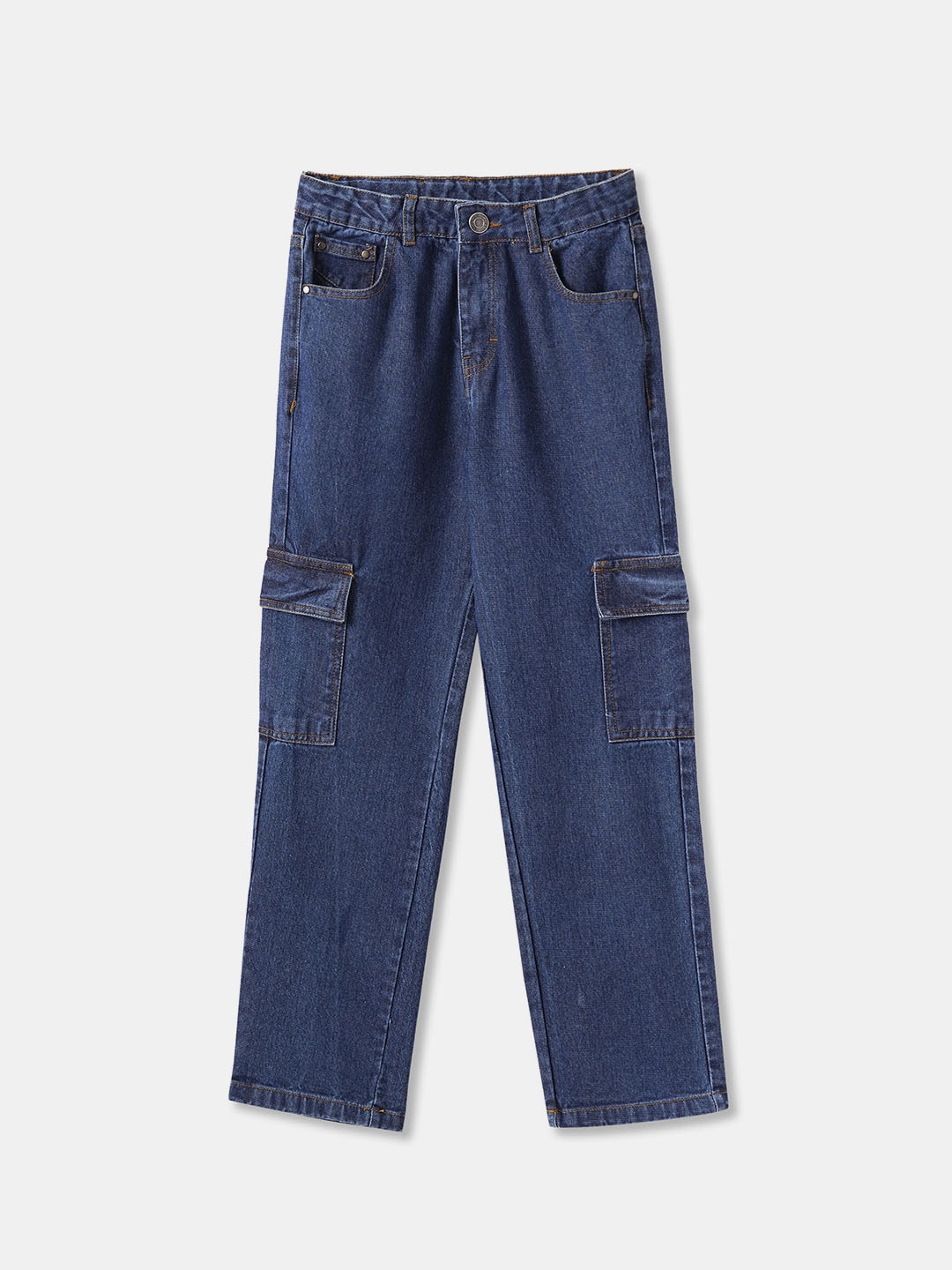 

R&B Boys Regular Fit Mid-Rise Cotton Jeans, Blue