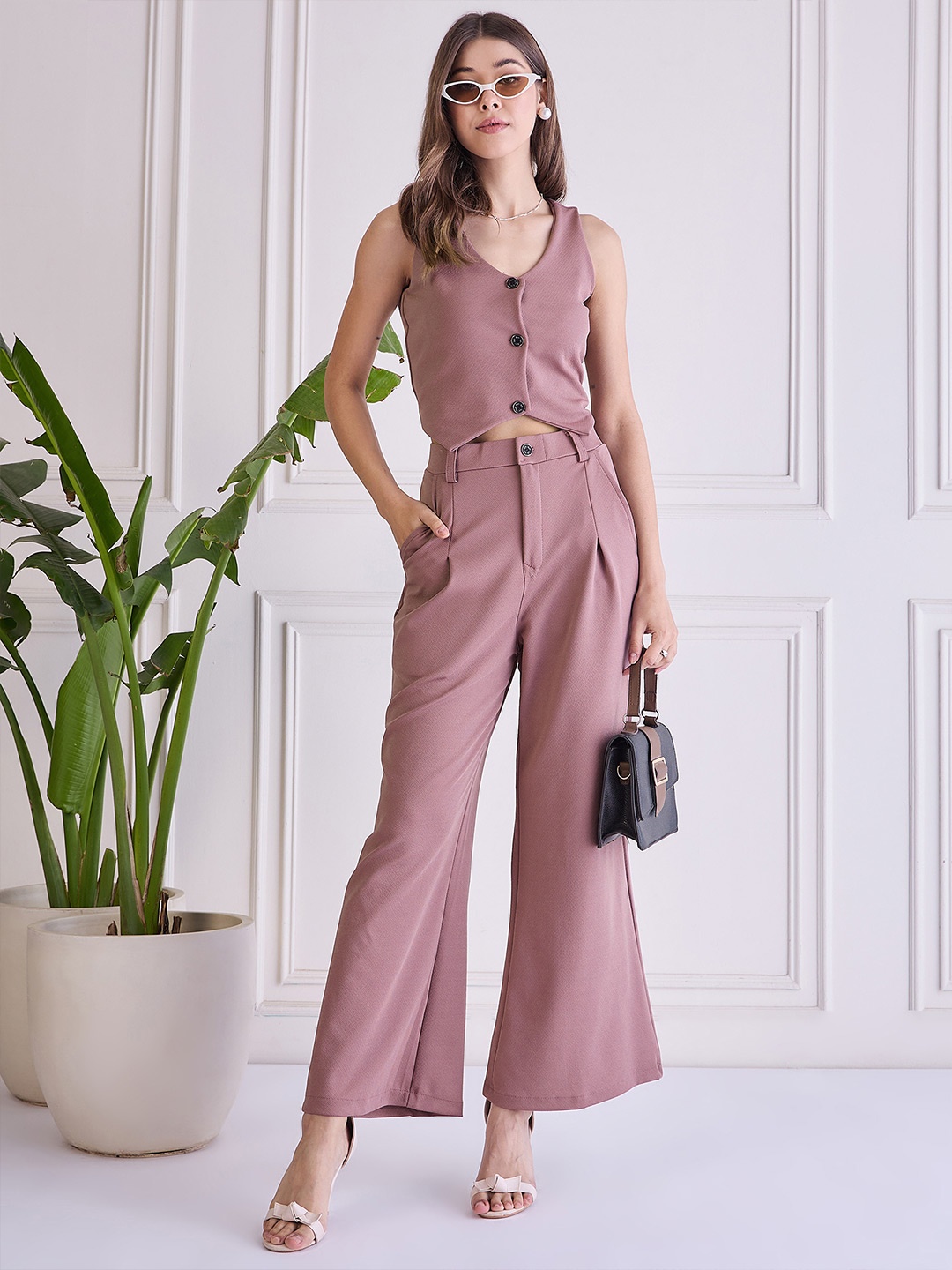 

WESTHOOD V-Neck Waistcoat With Trouser, Mauve