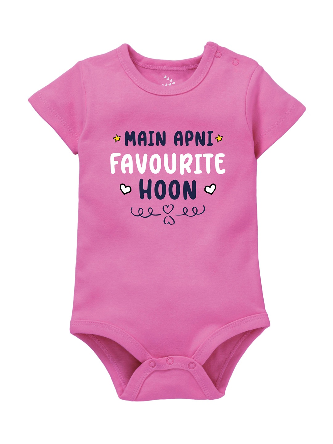 

Zeezeezoo Kids Typograpghy Printed Pure Cotton Rompers, Pink