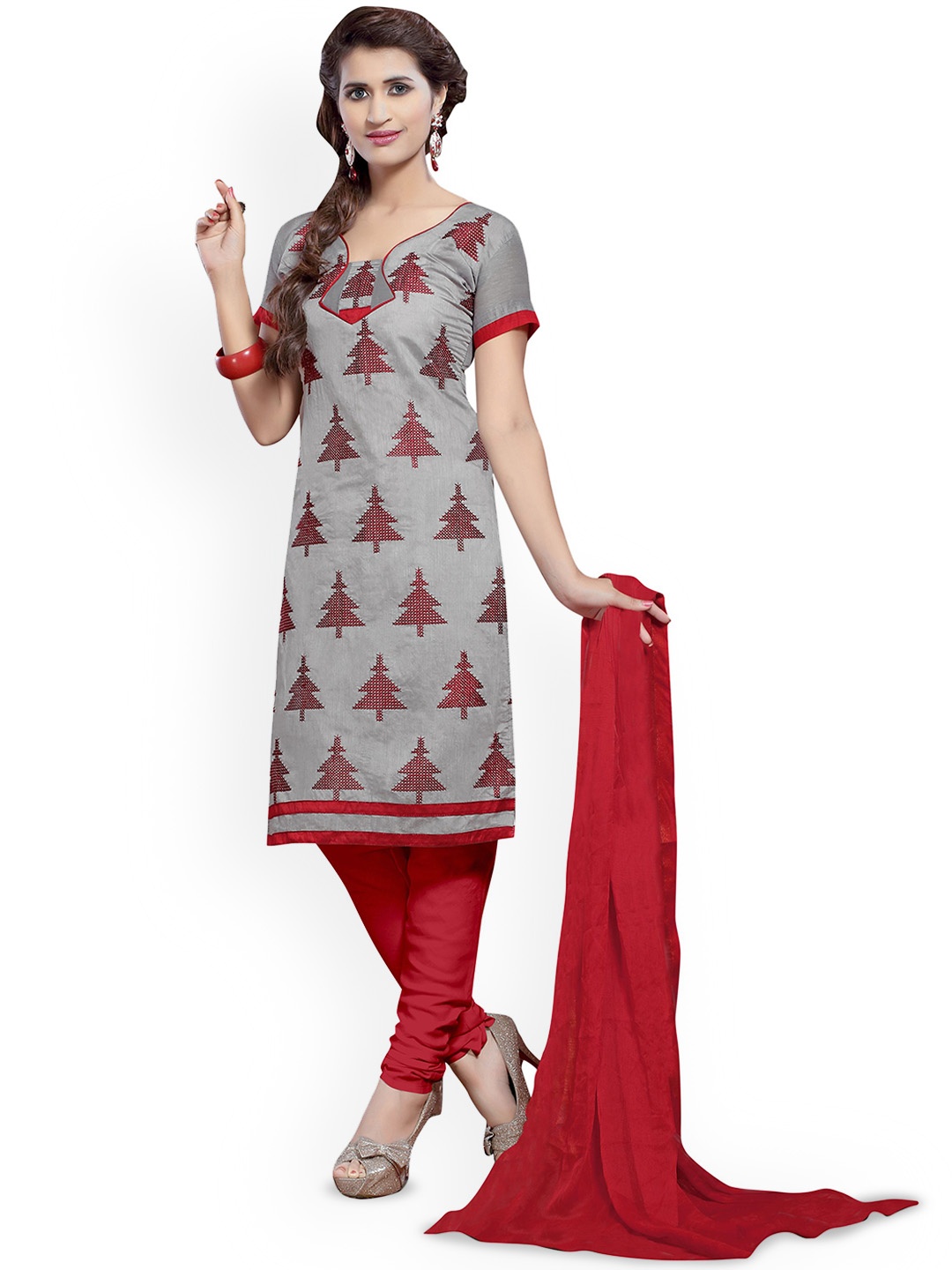 

Maroosh Ethnic Motifs Embroidered Unstitched Dress Material, Grey