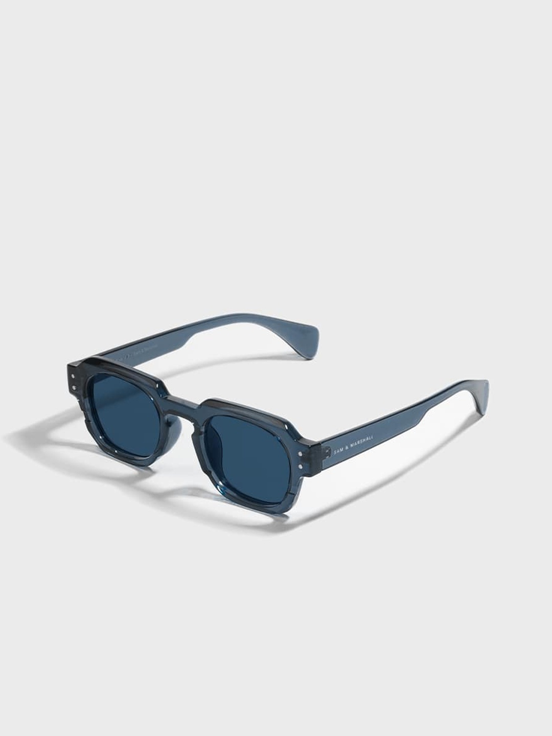 

SAM & MARSHALL Unisex Oval Sunglasses with UV Protected Lens ELUCID, Blue