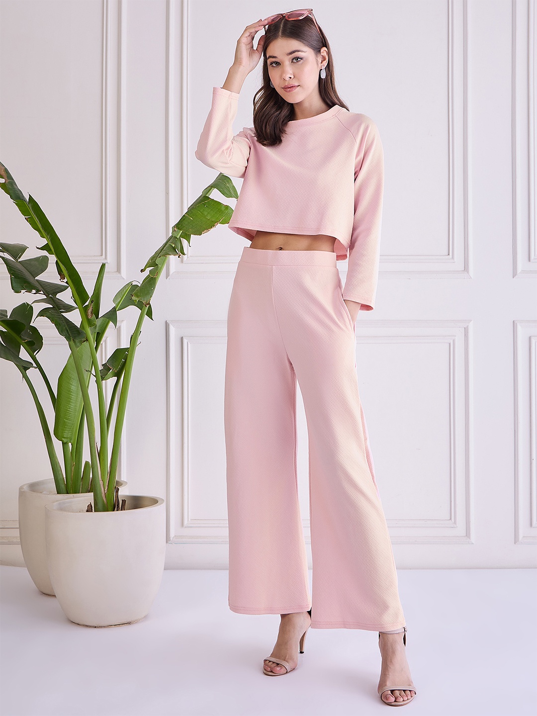 

WESTHOOD Round Neck Top & Trouser, Pink