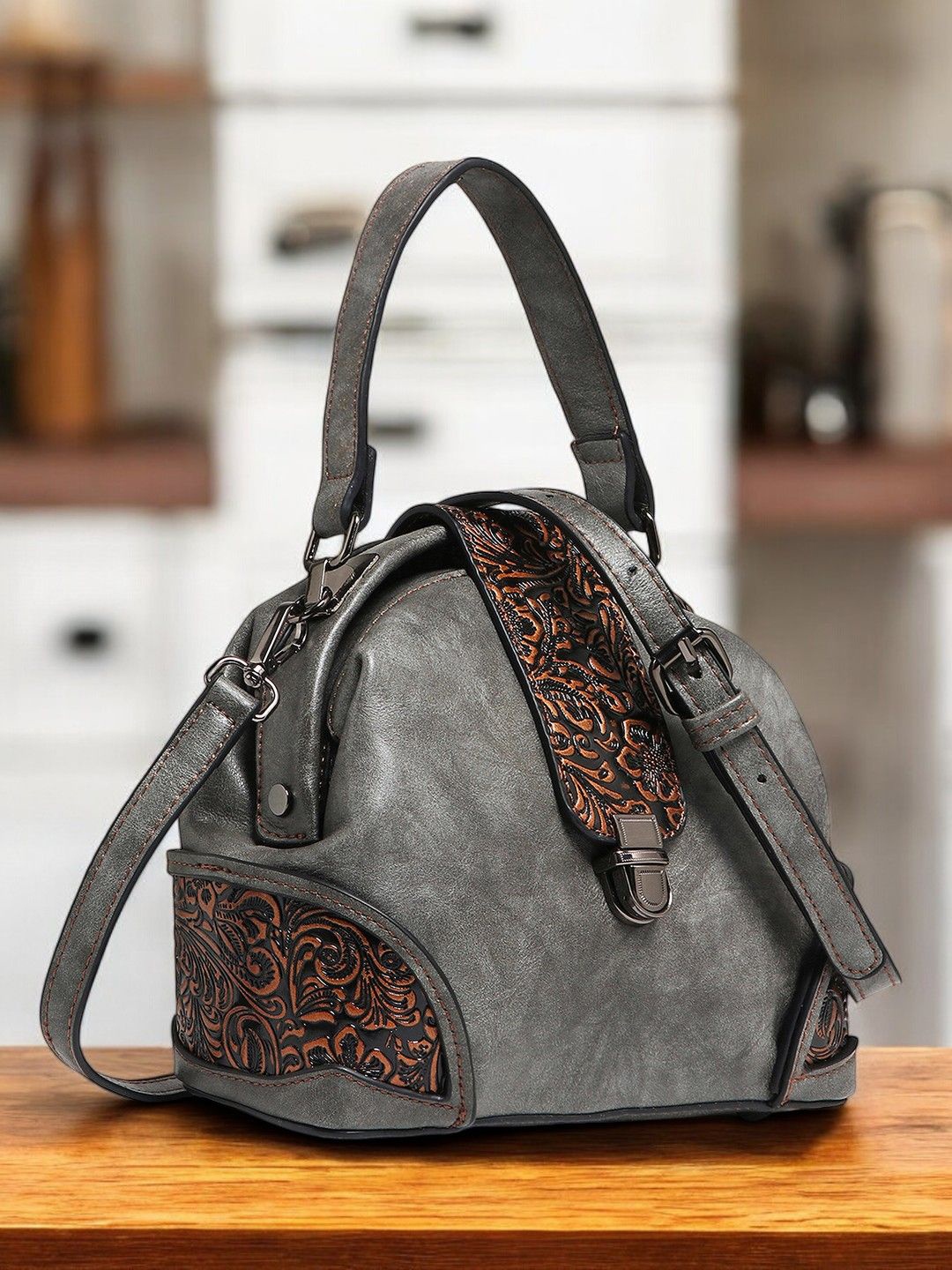 

Exotic Swagger Hobo Bag, Grey