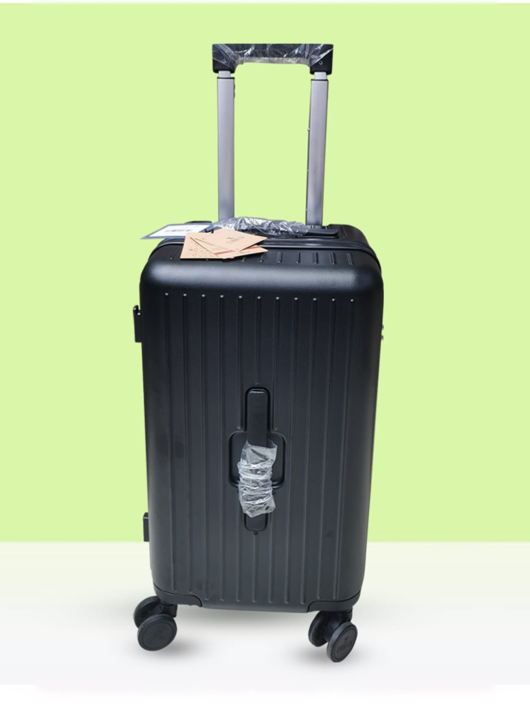 

THE CLOWNFISH Rover Unisex Textured Hard-Sided Cabin Trolley Bag, Black