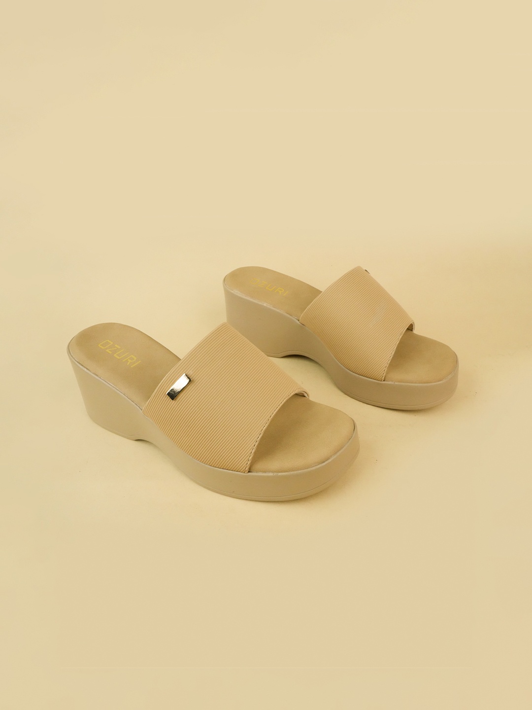 

Ozuri Party Wedge Sandals, Beige