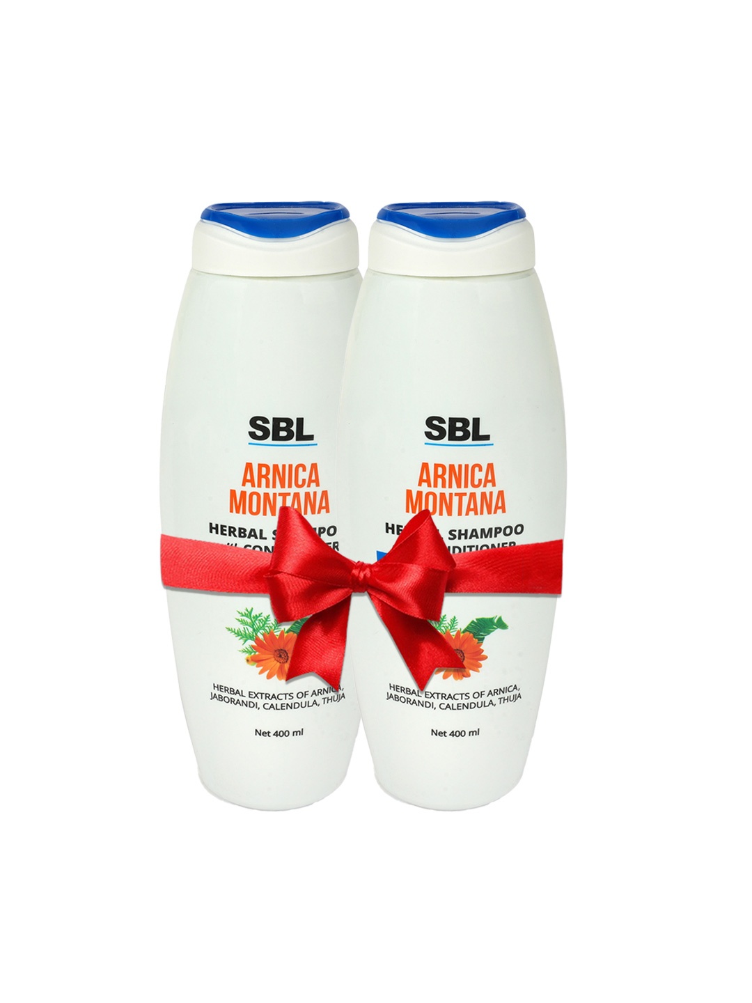 

SBL Set of 2 Arnica Montana Herbal Shampoo with Conditioner - 400 ml each, White