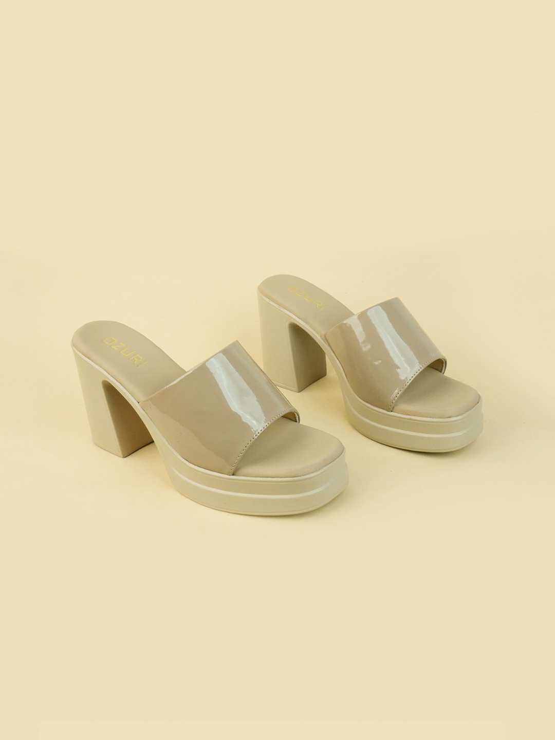

Ozuri Party Block Sandals, Beige