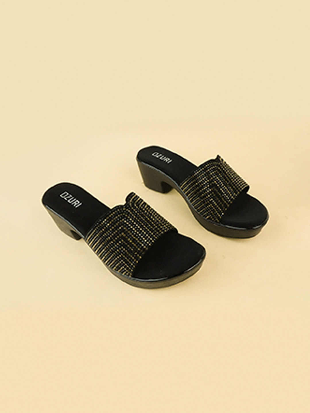 

Ozuri Suede Party Block Sandals, Black