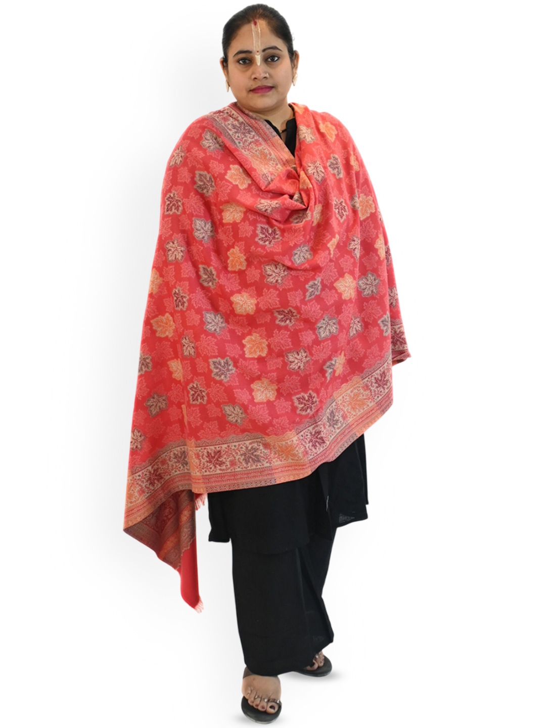 

Vrinde Women Ethnic Motifs Printed Shawl, Peach