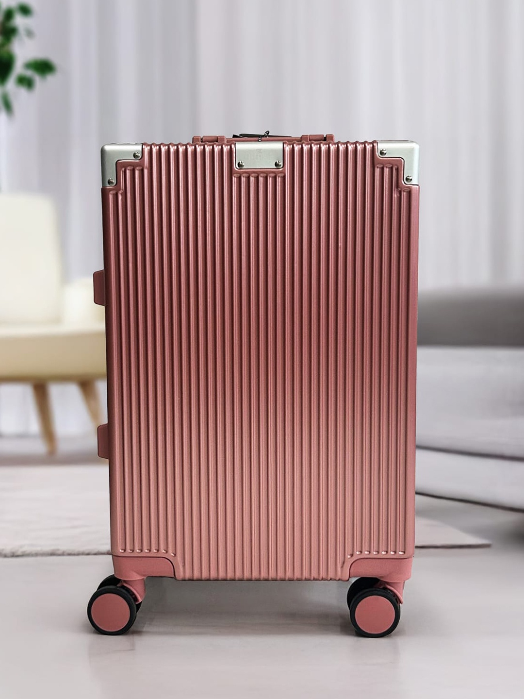 

THE CLOWNFISH Astra Hard Sided Cabin Trolley Suitcase, Maroon