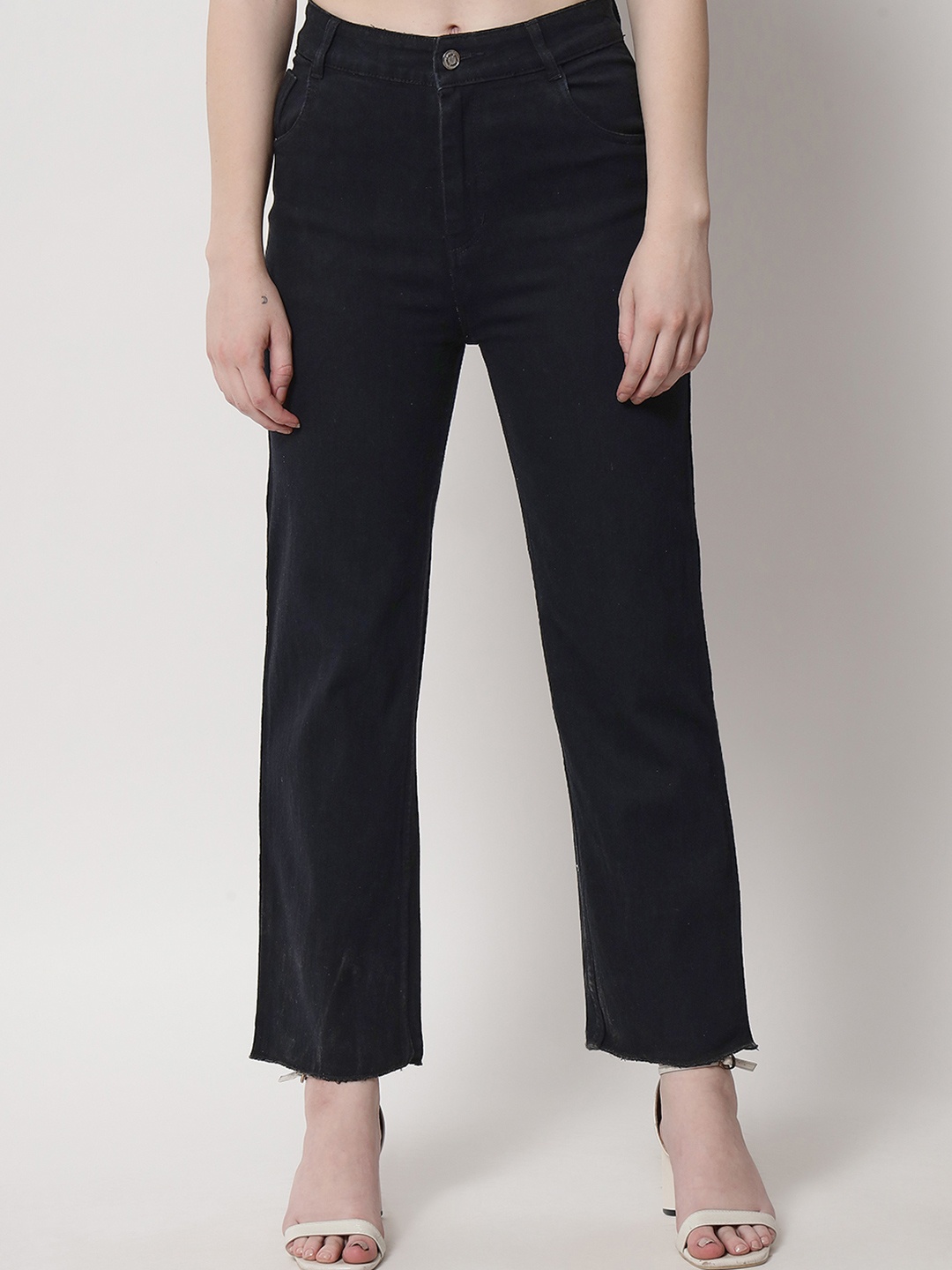 

M MODDY Women Jean Straight Fit High-Rise Jeans, Black