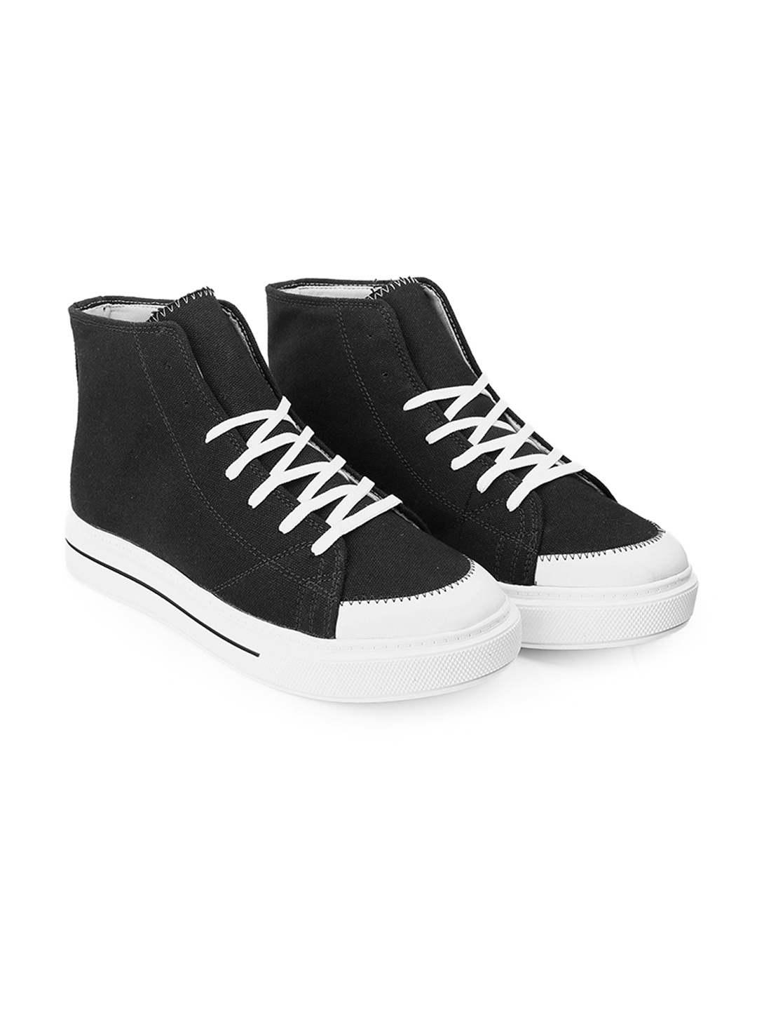 

Bxxy Men Mid-Top Lace-Ups Sneakers, Black