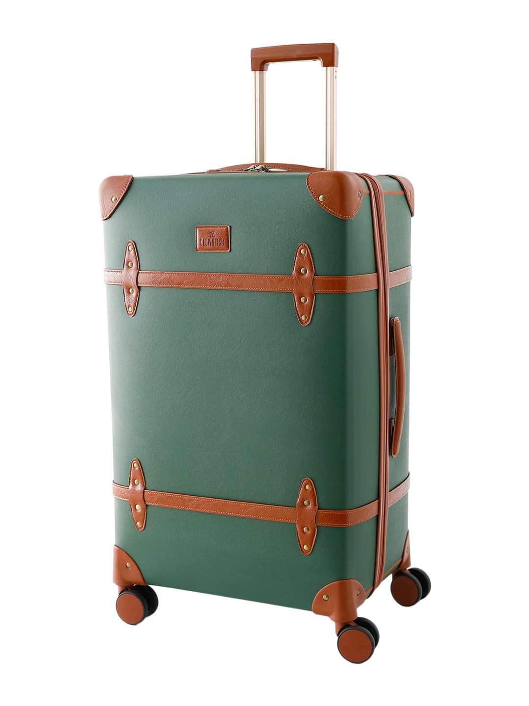 

THE CLOWNFISH Vintage Series Hard-Sided Medium Trolley Bag, Green