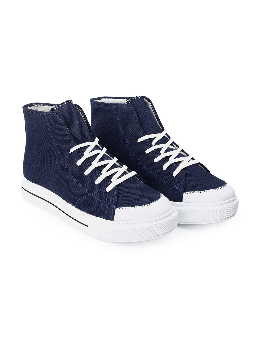 

Bxxy Men 7.62 Cm Hidden Elevator Height Increasing Canvas Material Sneaker Lace-up Shoes, Blue