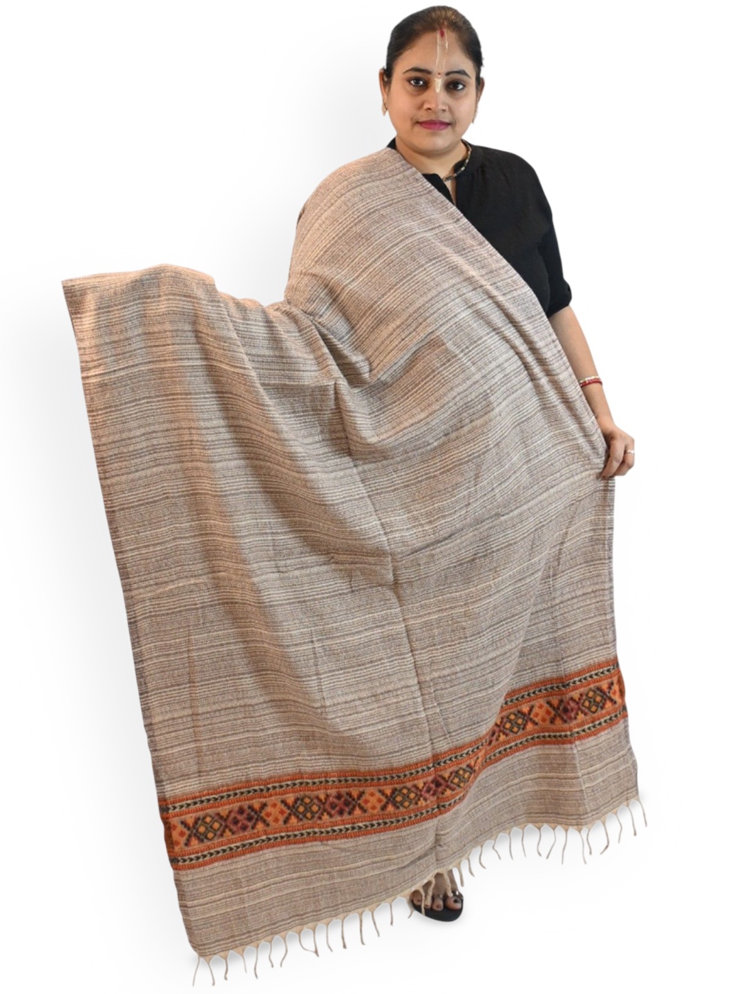 

Vrinde Women Ethnic Motifs Printed Shawl, Beige