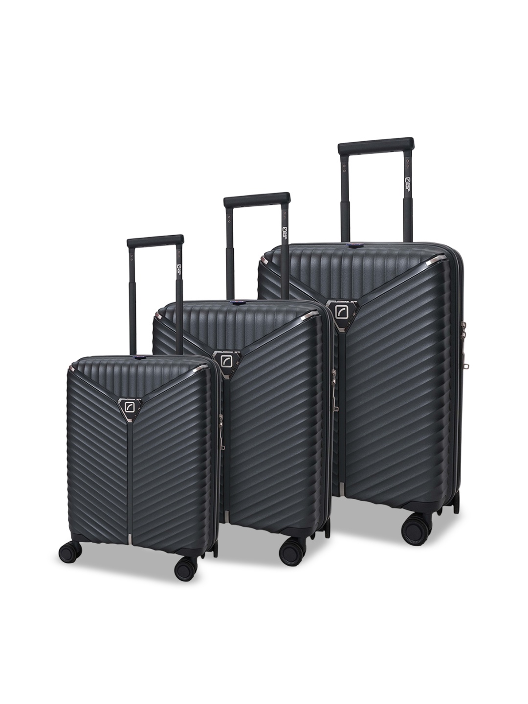 

Travel Blue Summit Case Set Of 3 Hard Sided Trolley Bag, Grey