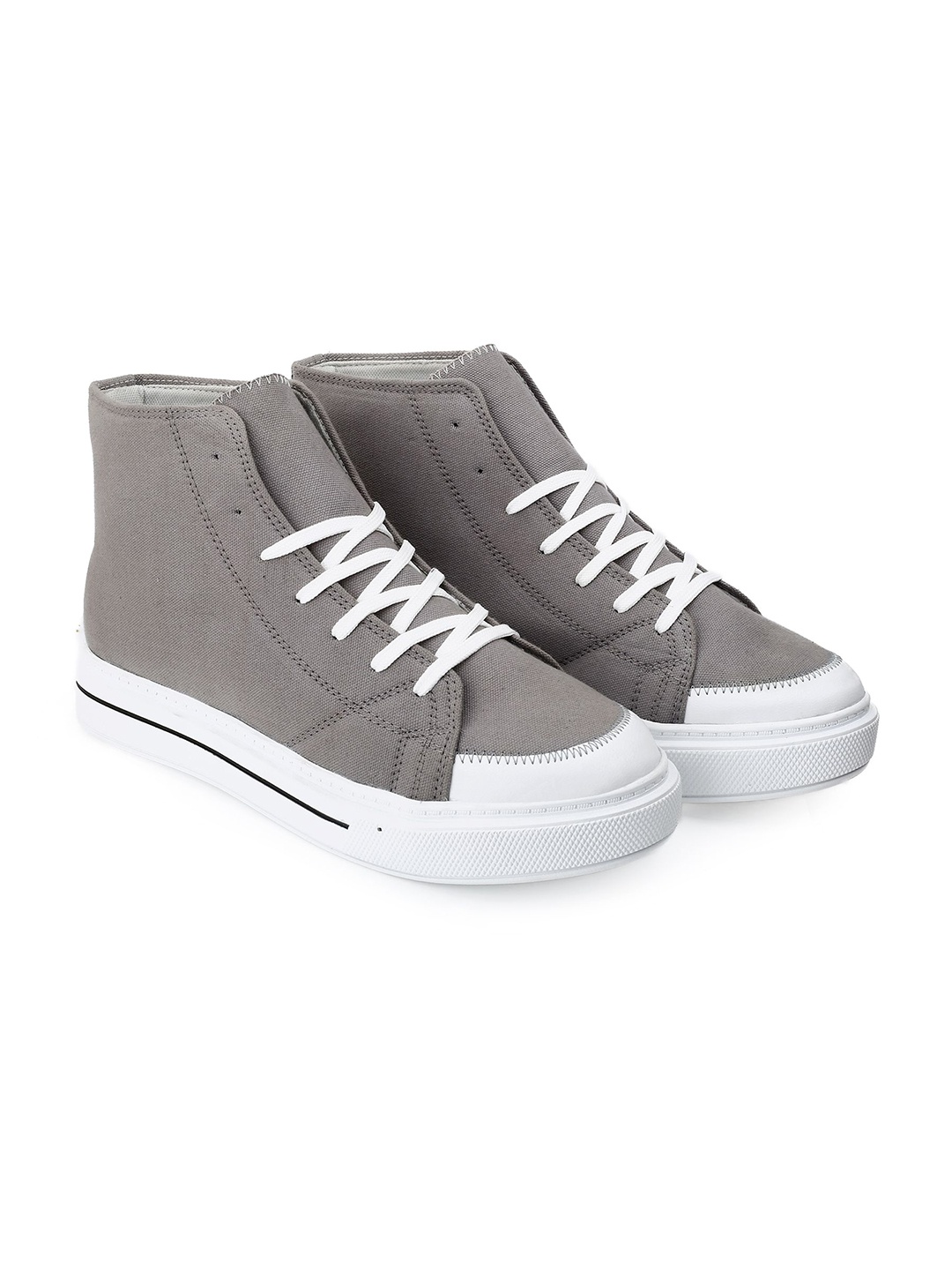 

Bxxy Men 7.62 Cm Hidden Elevator Height Increasing Canvas Material Sneaker Lace-up Shoes, Grey