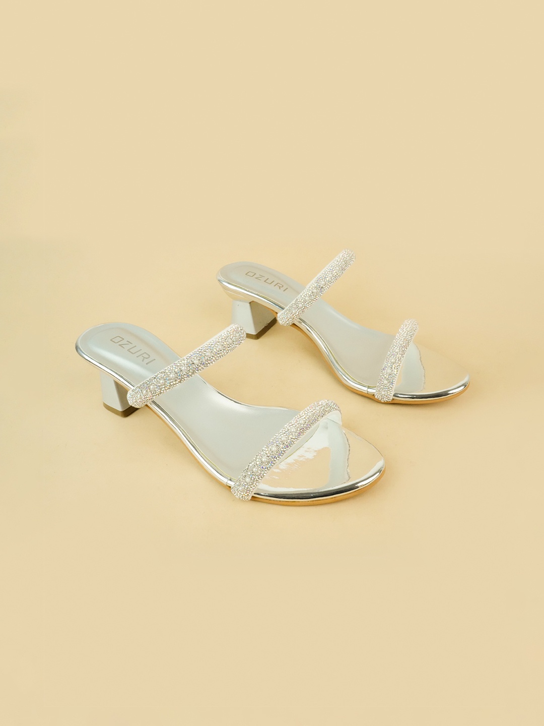 

Ozuri Party Block Sandals, Silver