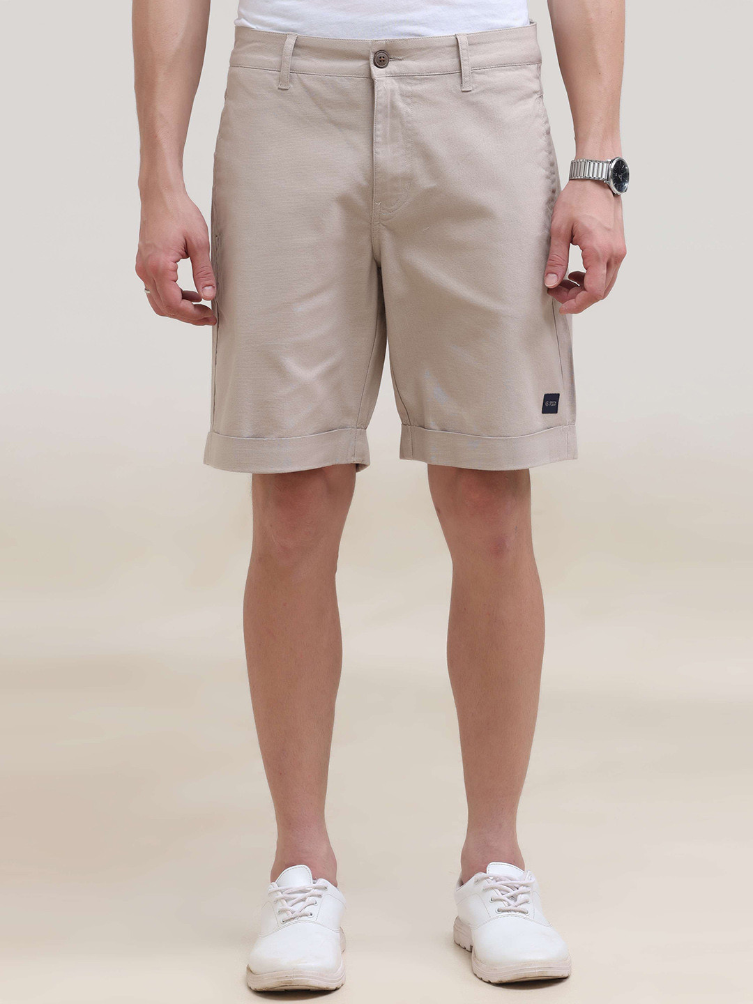 

Grit and Flair Men Shorts, Beige