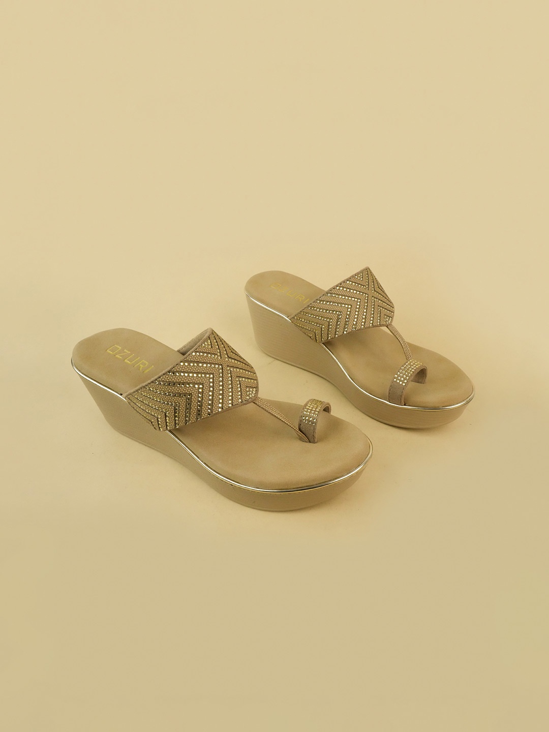 

Ozuri Suede Party Wedge Sandals, Beige