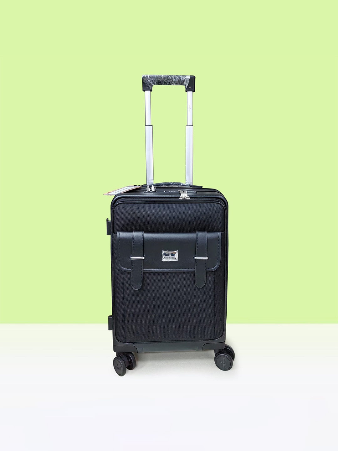 

THE CLOWNFISH Evoke Soft Sided Cabin Trolley Bag, Black