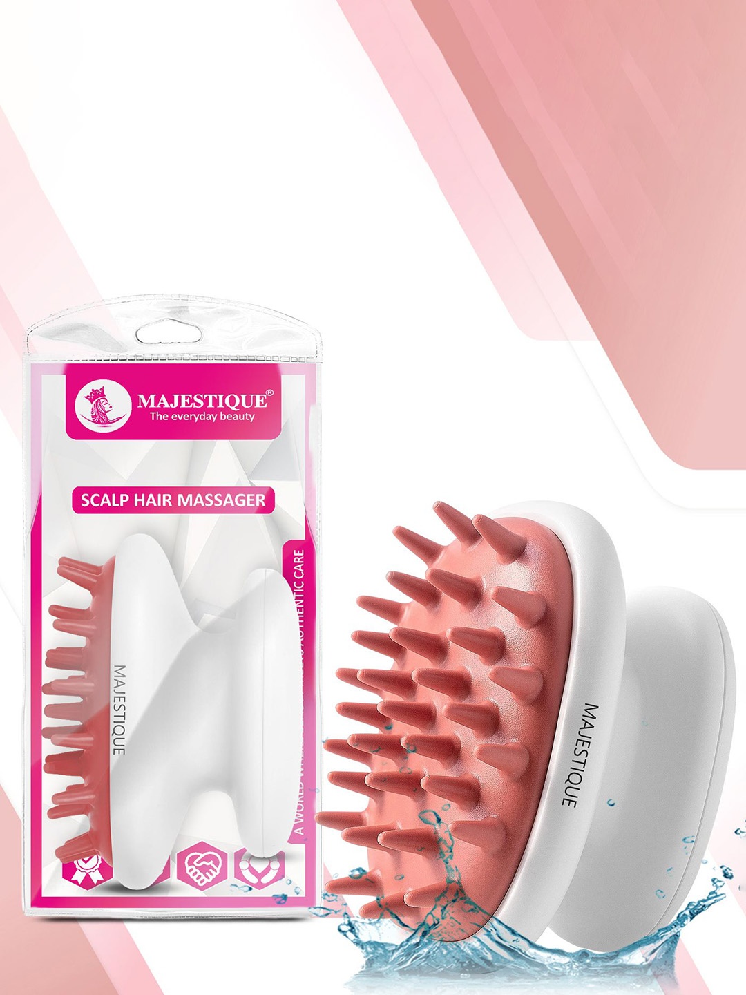 

MAJESTIQUE Scalp Massager Brush With Detachable Handle, Brown