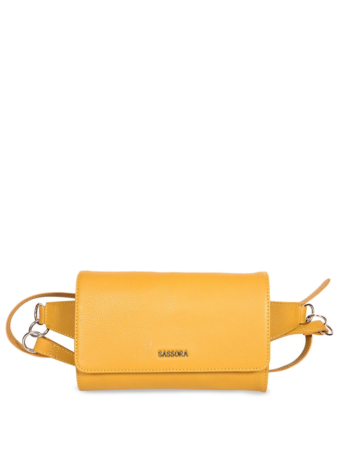 

Sassora Women Textured Waist Pouch, Mustard