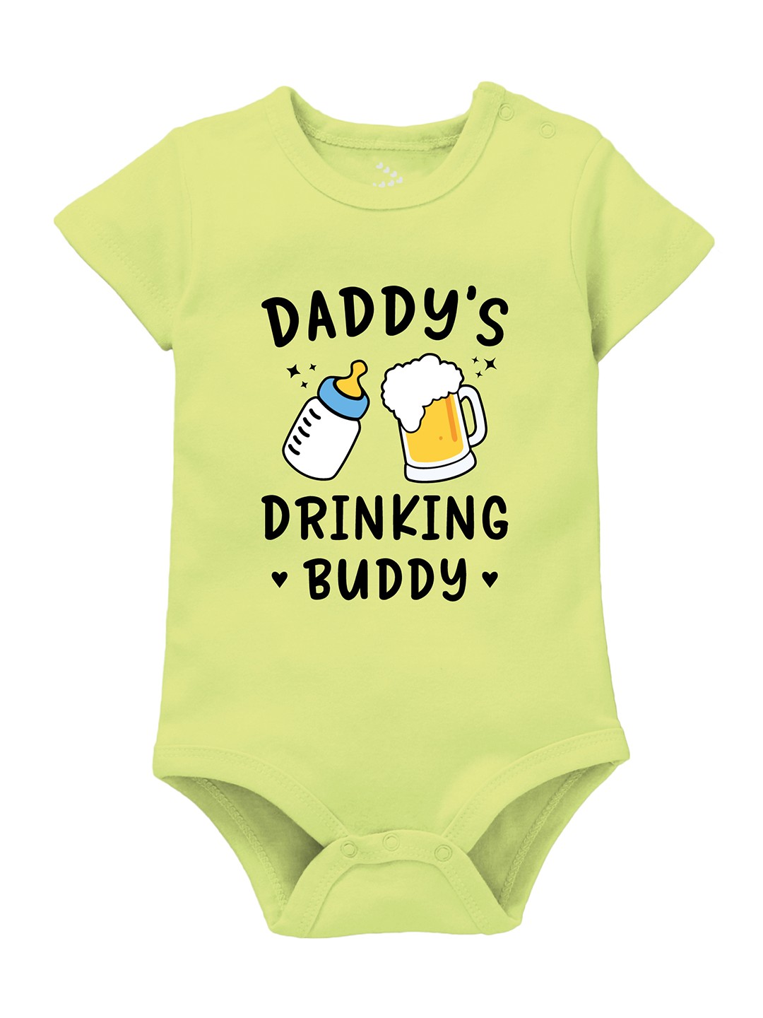 

Zeezeezoo Infants Daddy's Drinking Buddy Printed Cotton Bodysuit, Green