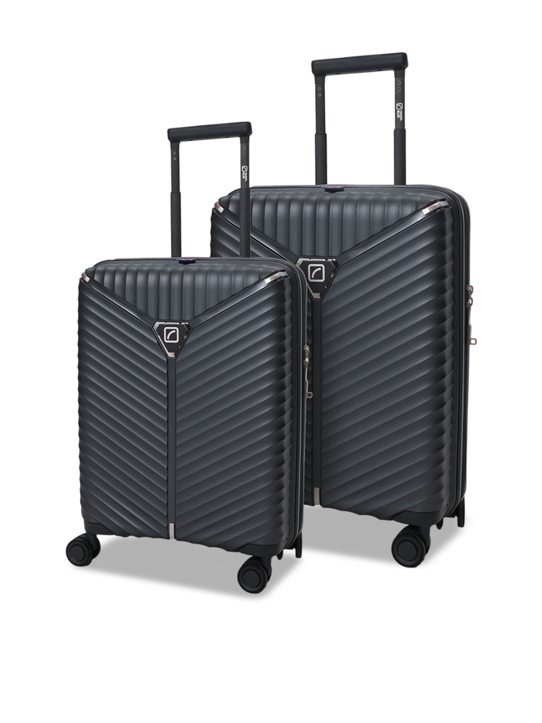

Travel Blue Summit Case Set Of 2 Hard-Sided Medium& Cabin Trolley Bag, Black