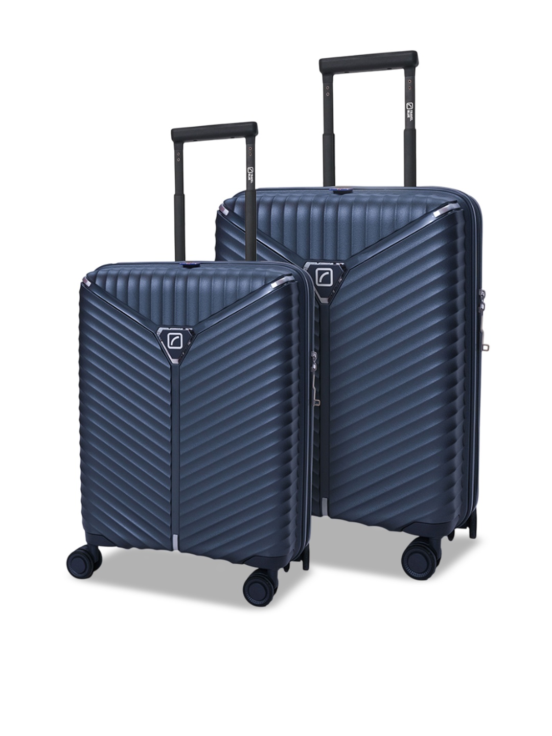 

Travel Blue Summit Case Set Of 2 Textured Hard-Sided Trolley Bags, Navy blue