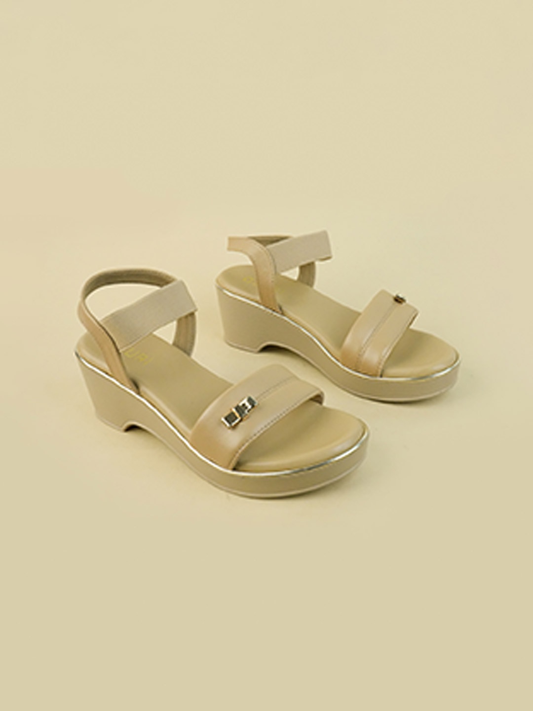 

Ozuri Party Wedge Sandals, Beige