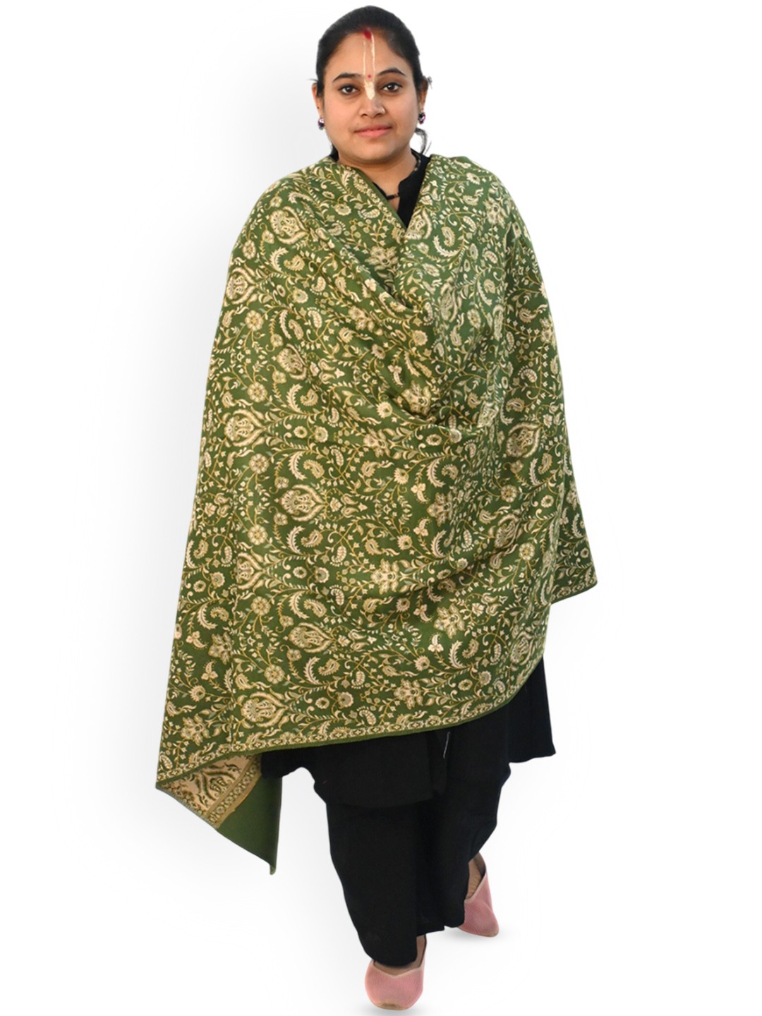 

Vrinde Women Paisley Printed Shawl, Green