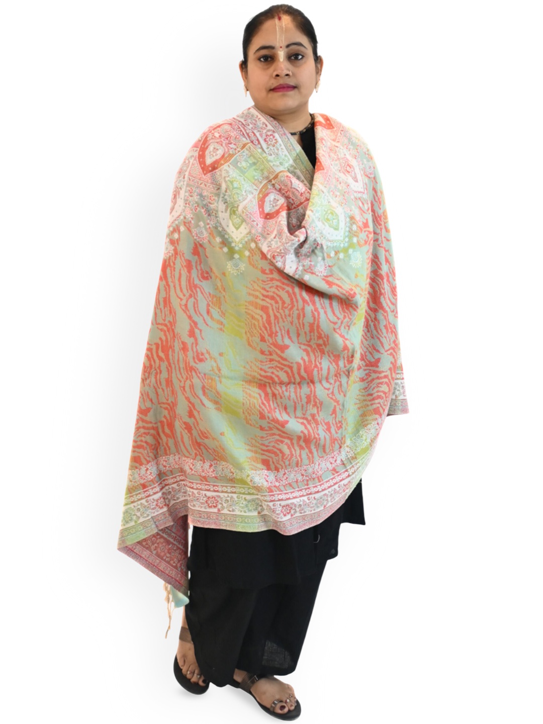 

Vrinde Women Ethnic Motifs Printed Shawl, Green