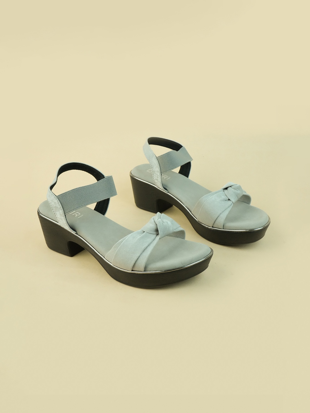 

Ozuri Suede Party Block Sandals, Grey