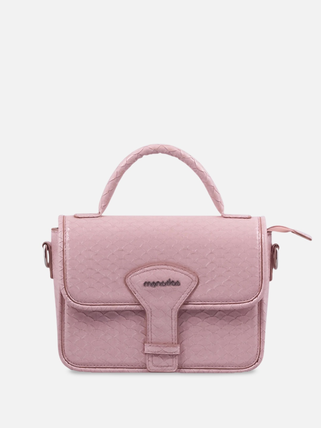 

Monadaa Structured Handheld Bag with Fringed, Pink
