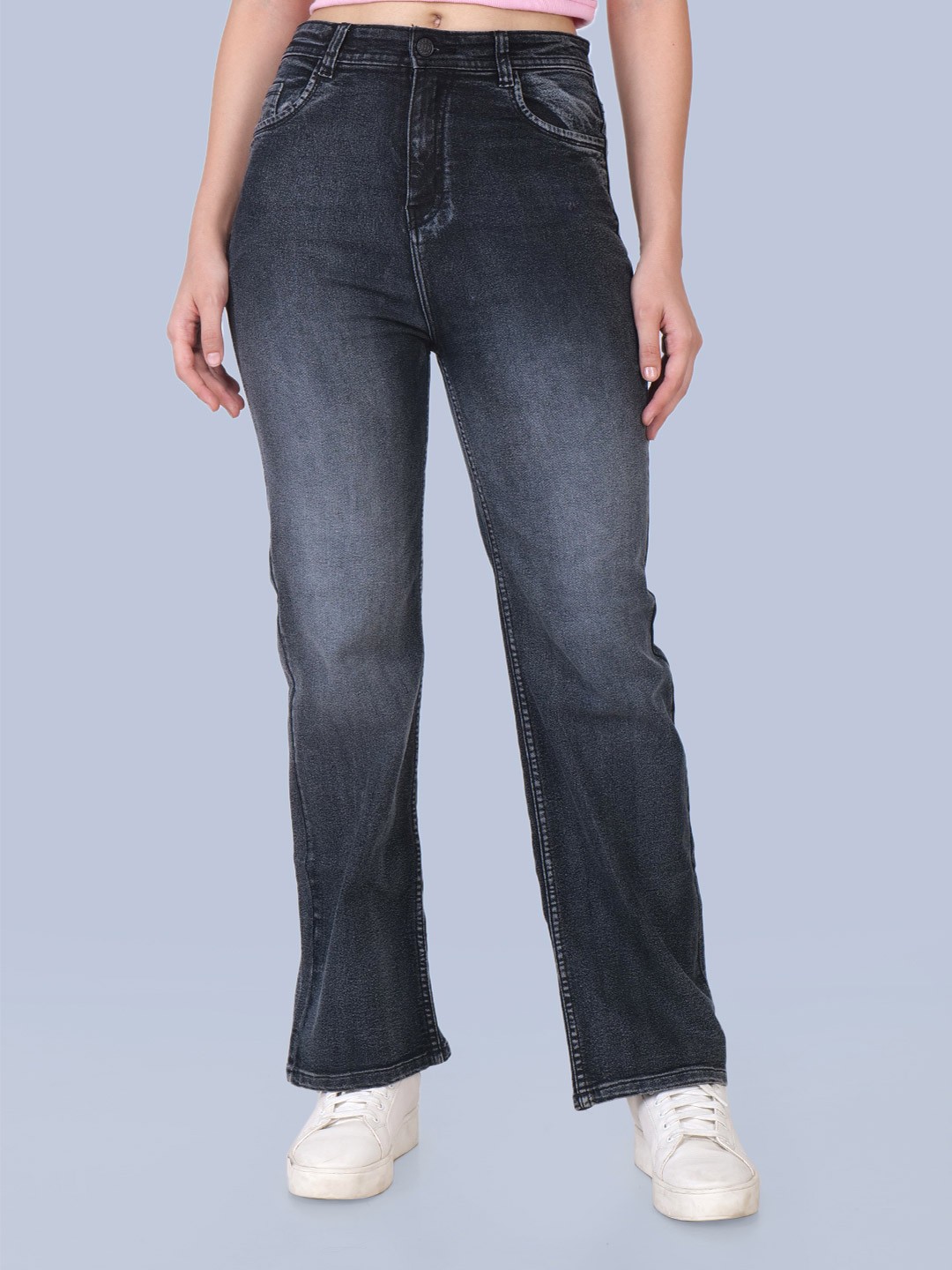 

ZXN CLOTHING Women Cotton Comfort Straight Fit Stretchable Jeans, Black