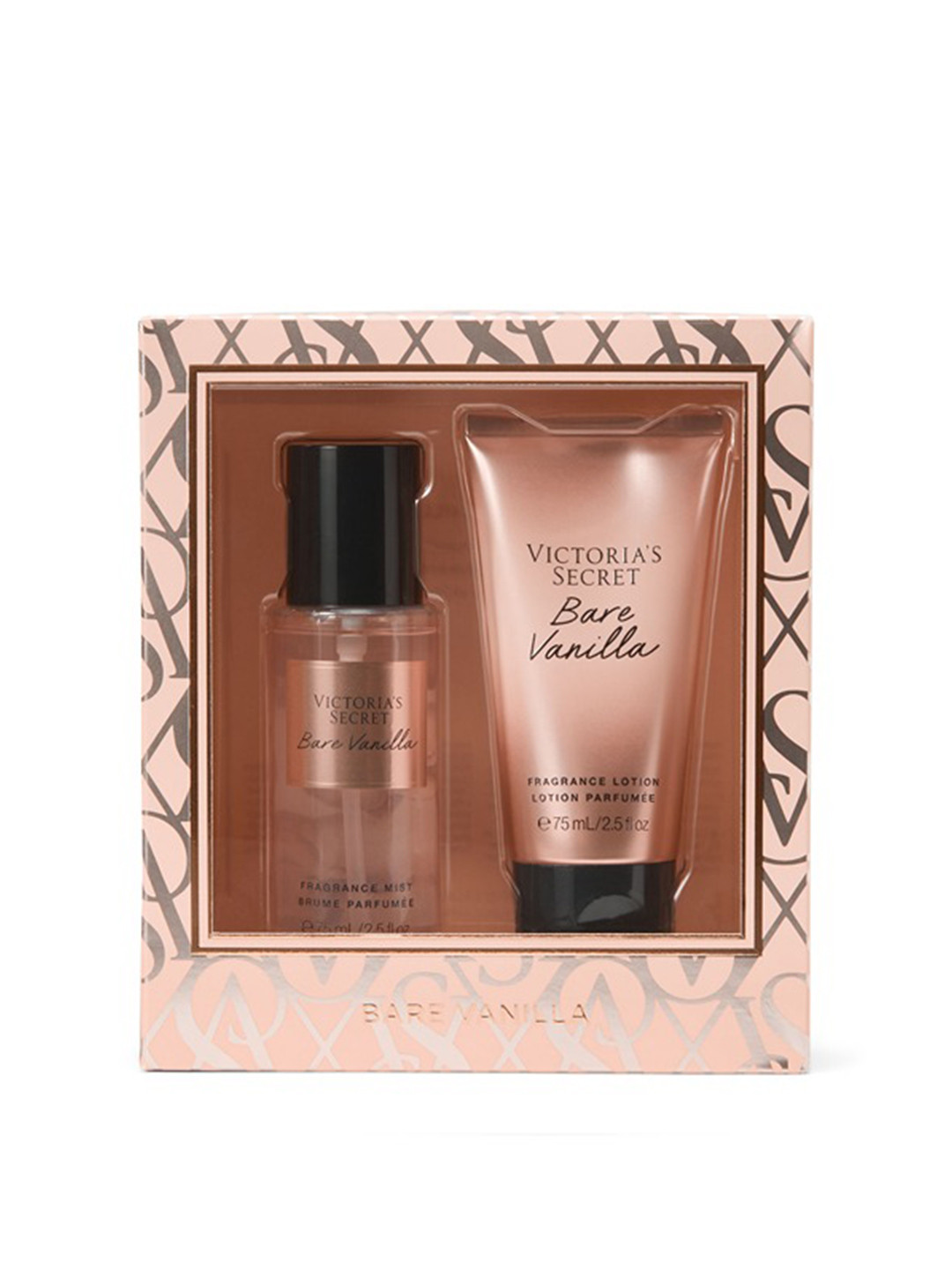 

Victoria's Secret Bare Vanilla Set Of 2 Fragrance Mist & Lotion Gift Set - 75 ml Each, Beige