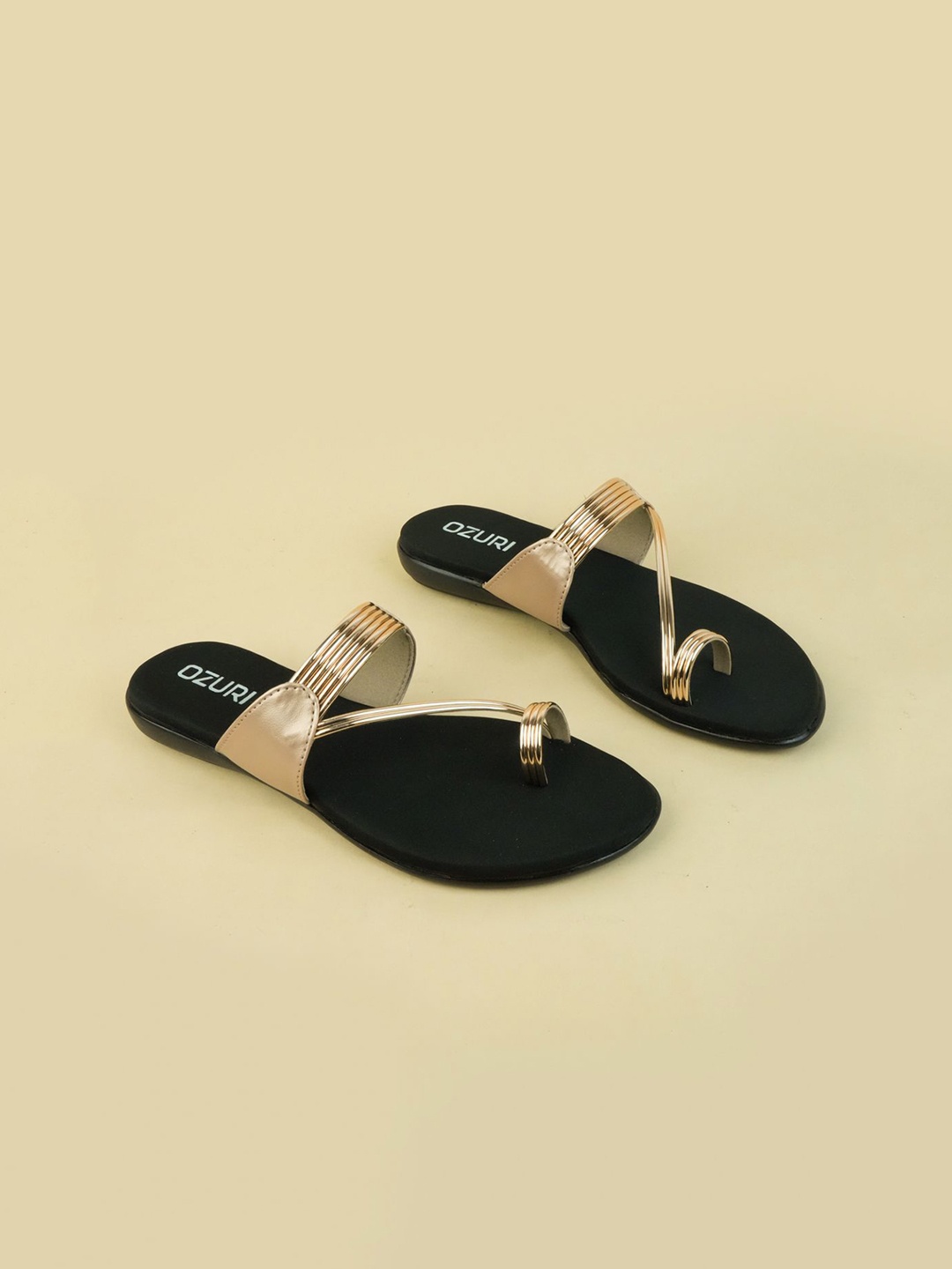 

Ozuri Women Ethnic One Toe Flats, Rose gold