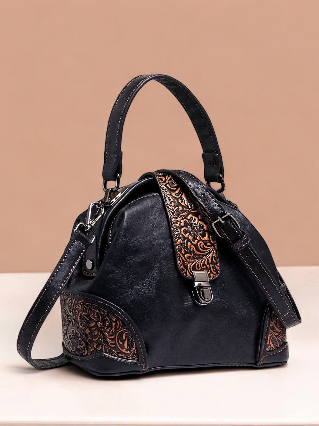 

Exotic Swagger Hobo Bag, Black