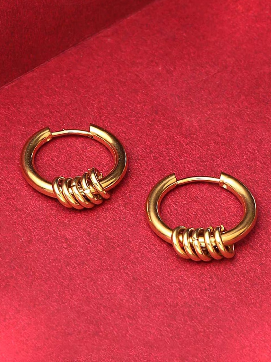 

RUHI COLLECTION Surgical Circular Hoop Earrings, Gold