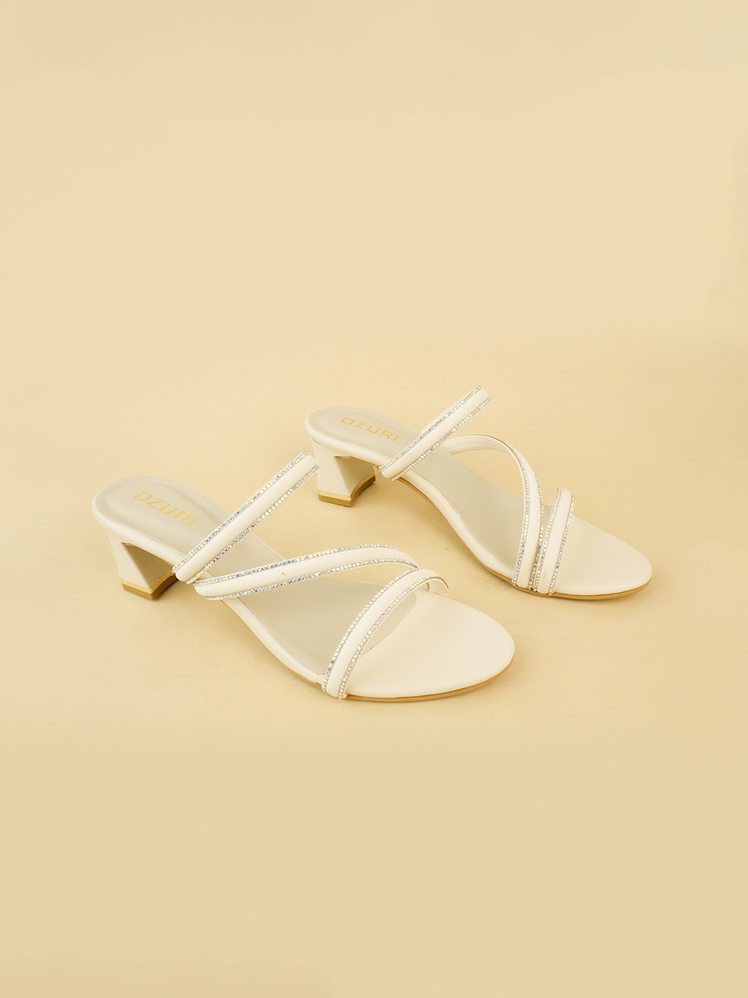 

Ozuri Party Block Sandals, Beige