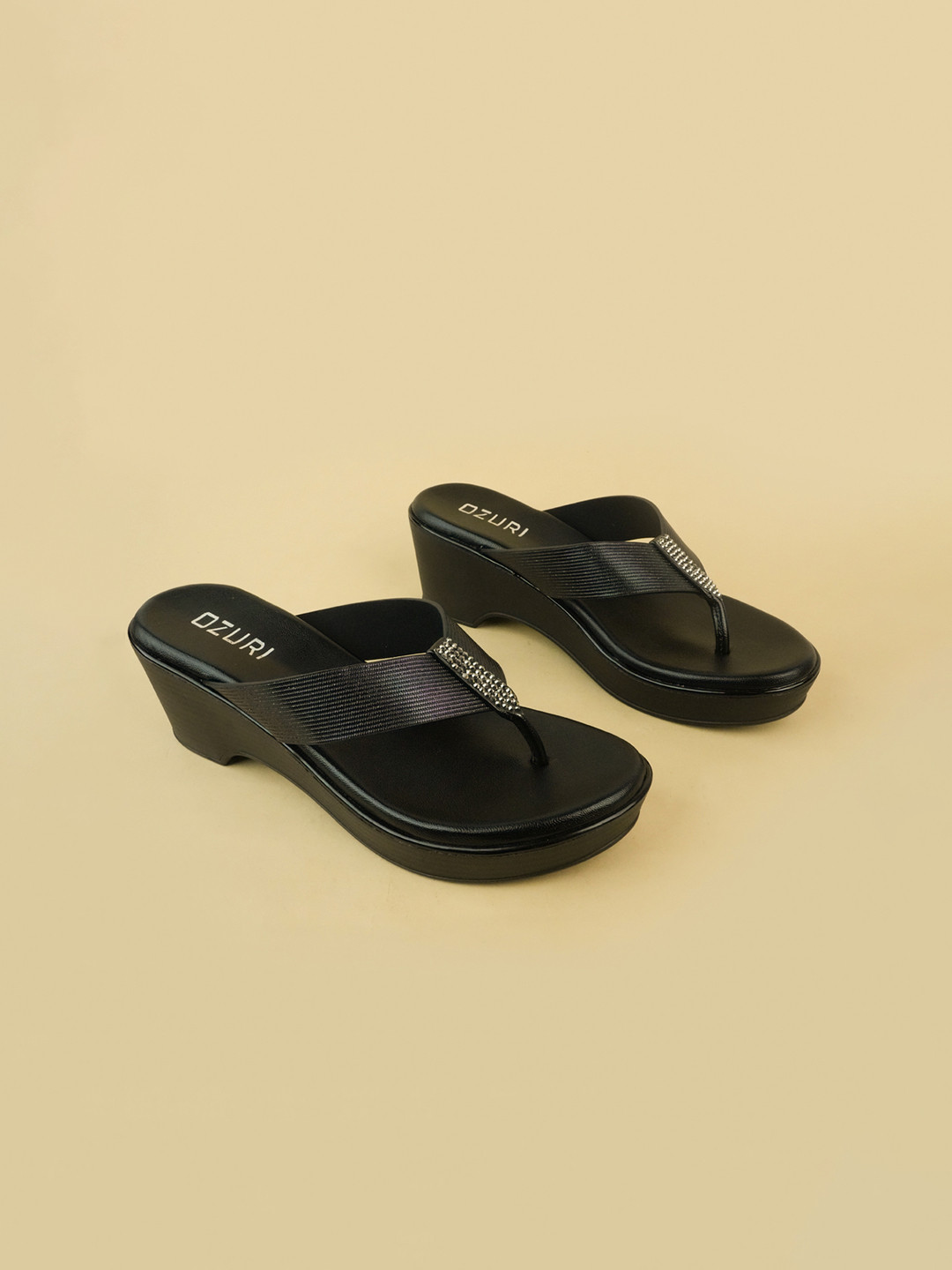 

Ozuri Party Wedge Sandals, Black