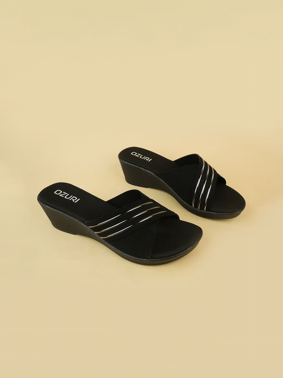 

Ozuri Party Wedge Sandals, Black