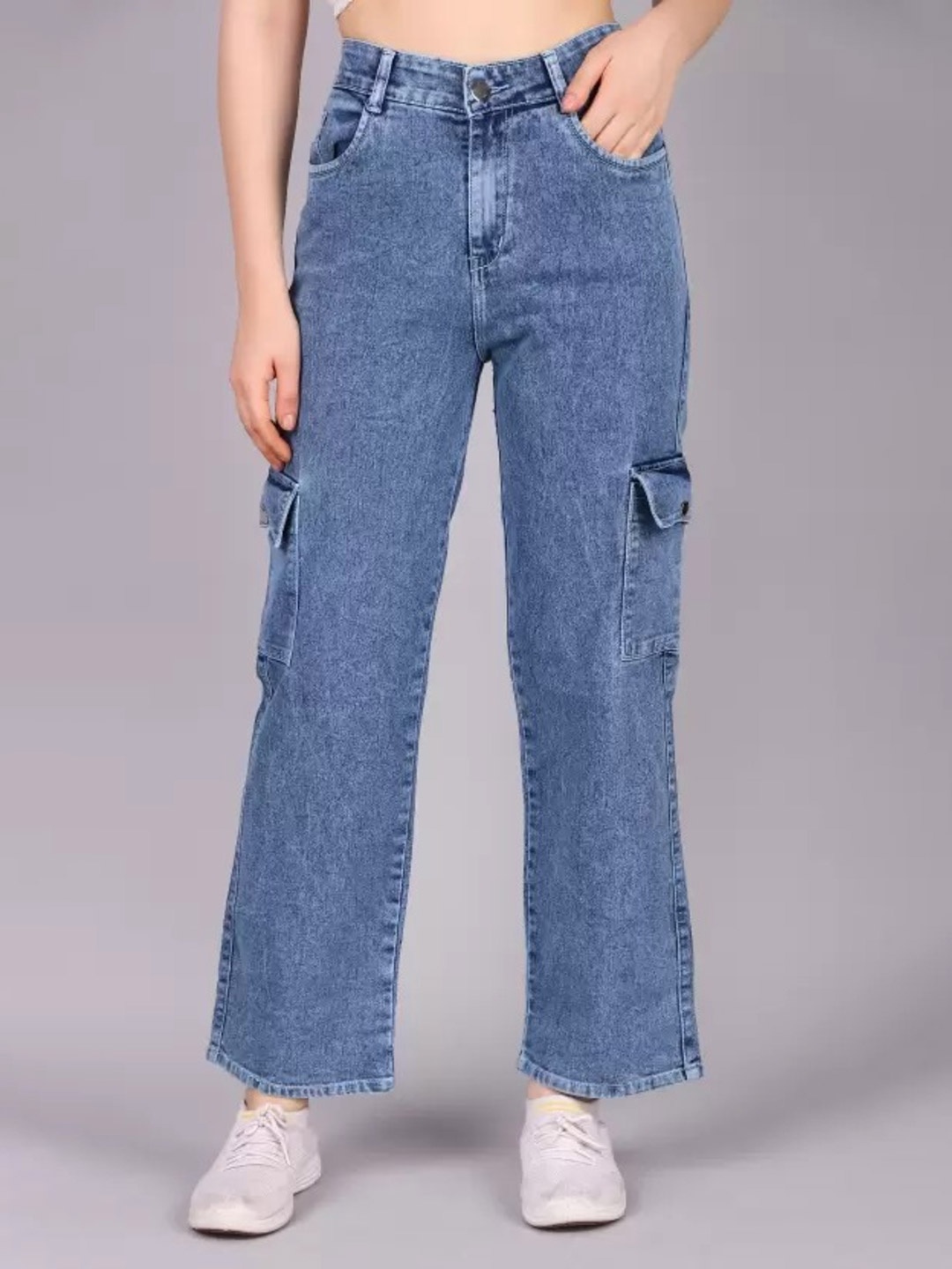 

Lahaba Women Loose Relaxed Fit Stretchable Jeans, Blue