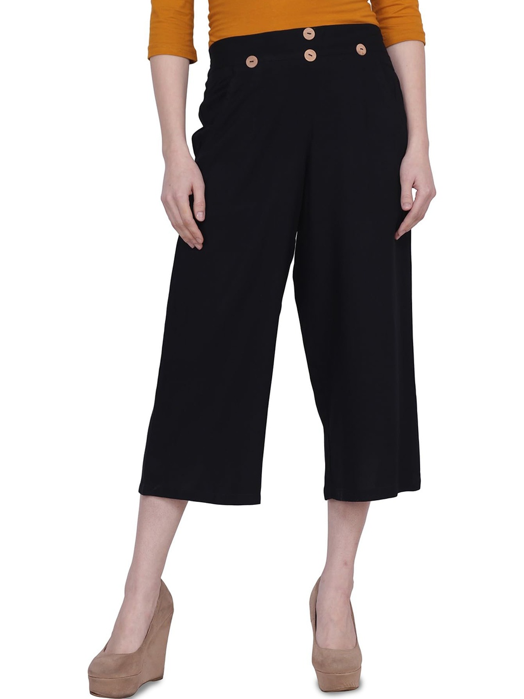 

Popwings Women Relaxed Trousers, Black