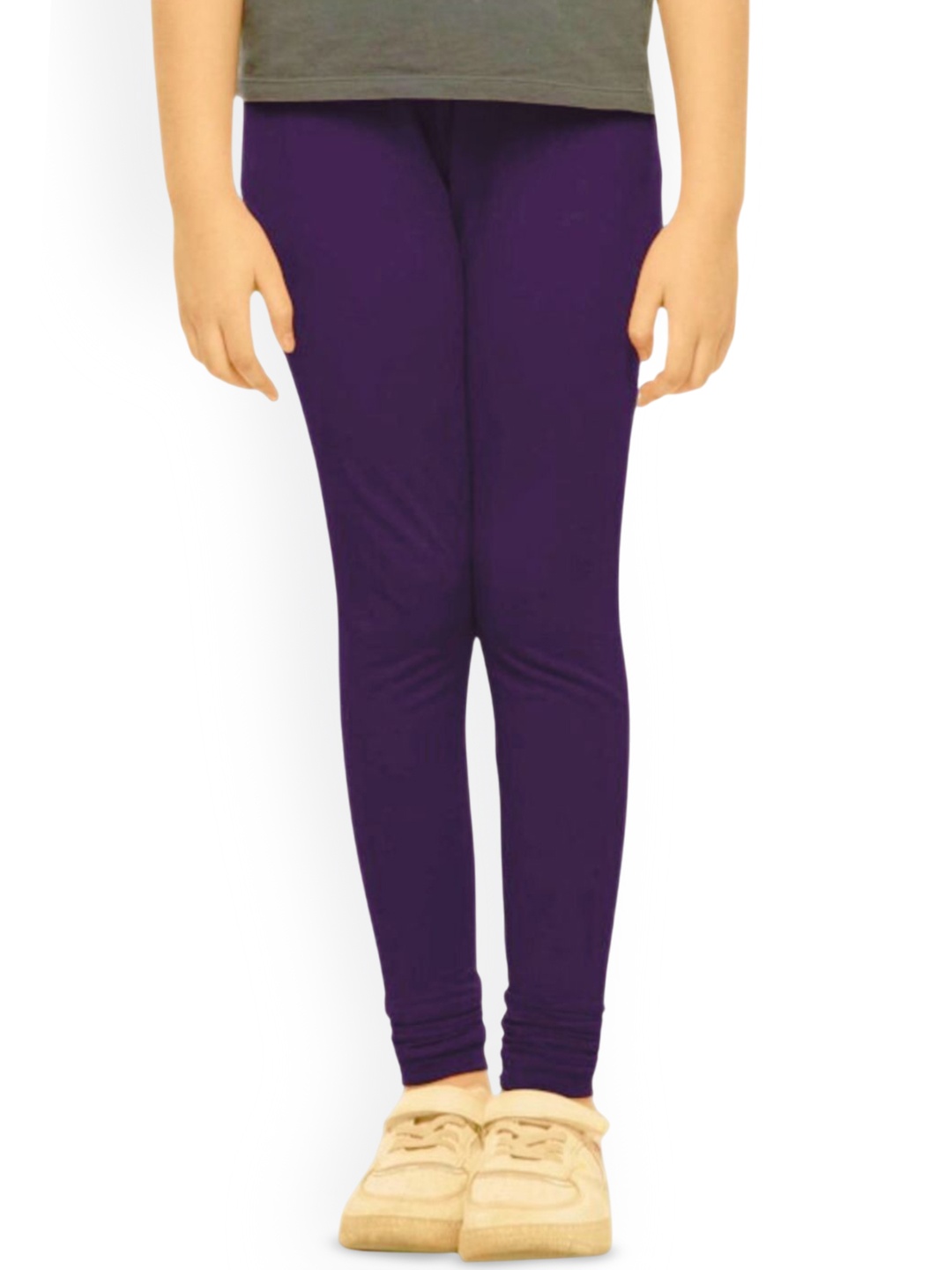 

Tik Tok WEARS Girls Mid-Rise Churidar-Length Leggings, Purple